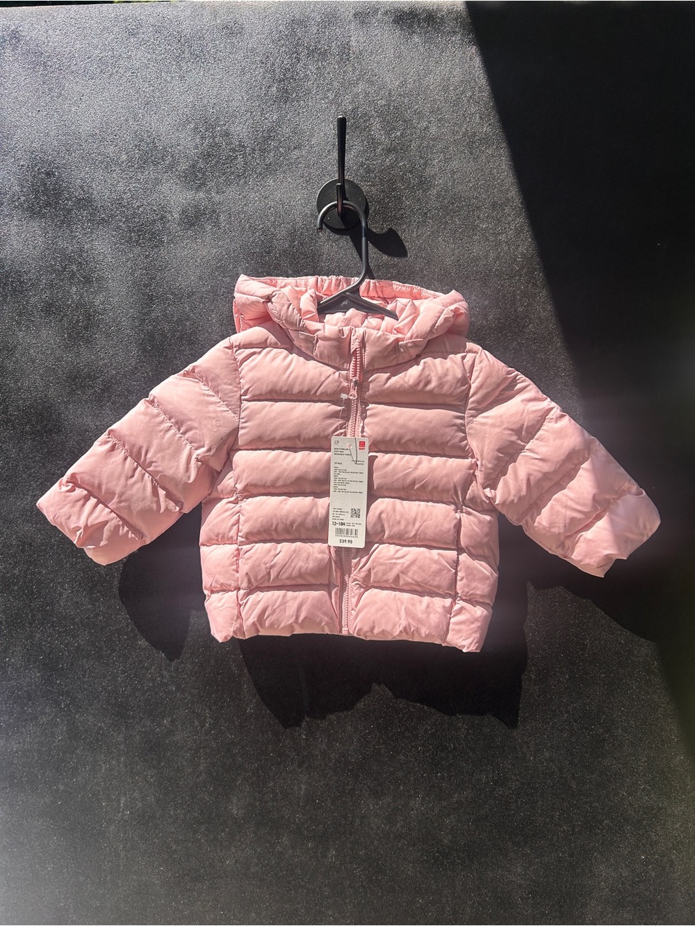 Pink Hooded Puffer Jacket - toddler size 12-18months new with tags #492